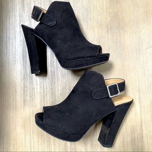 Open Toe Suede Booties